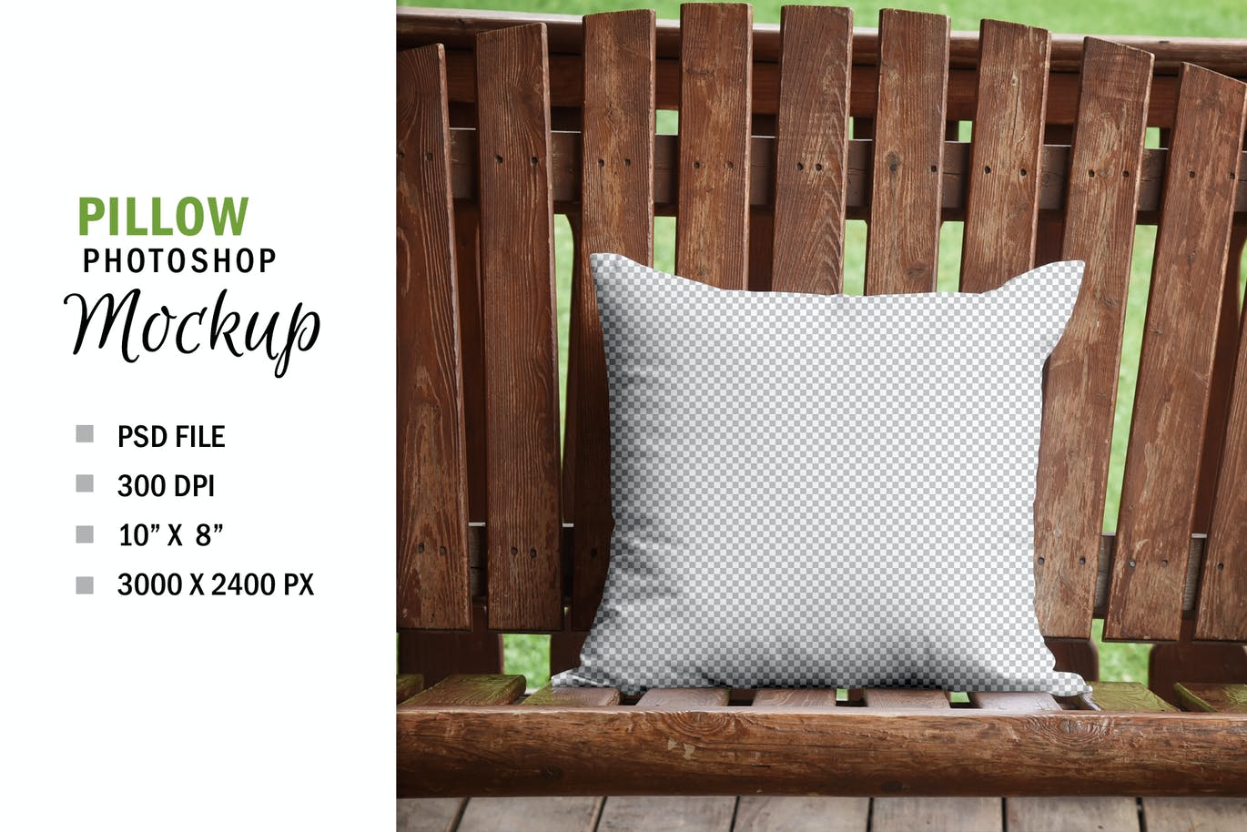 枕头印花图案预览样机模板 Rustic Country Square Mockup Pillow设计素材模板