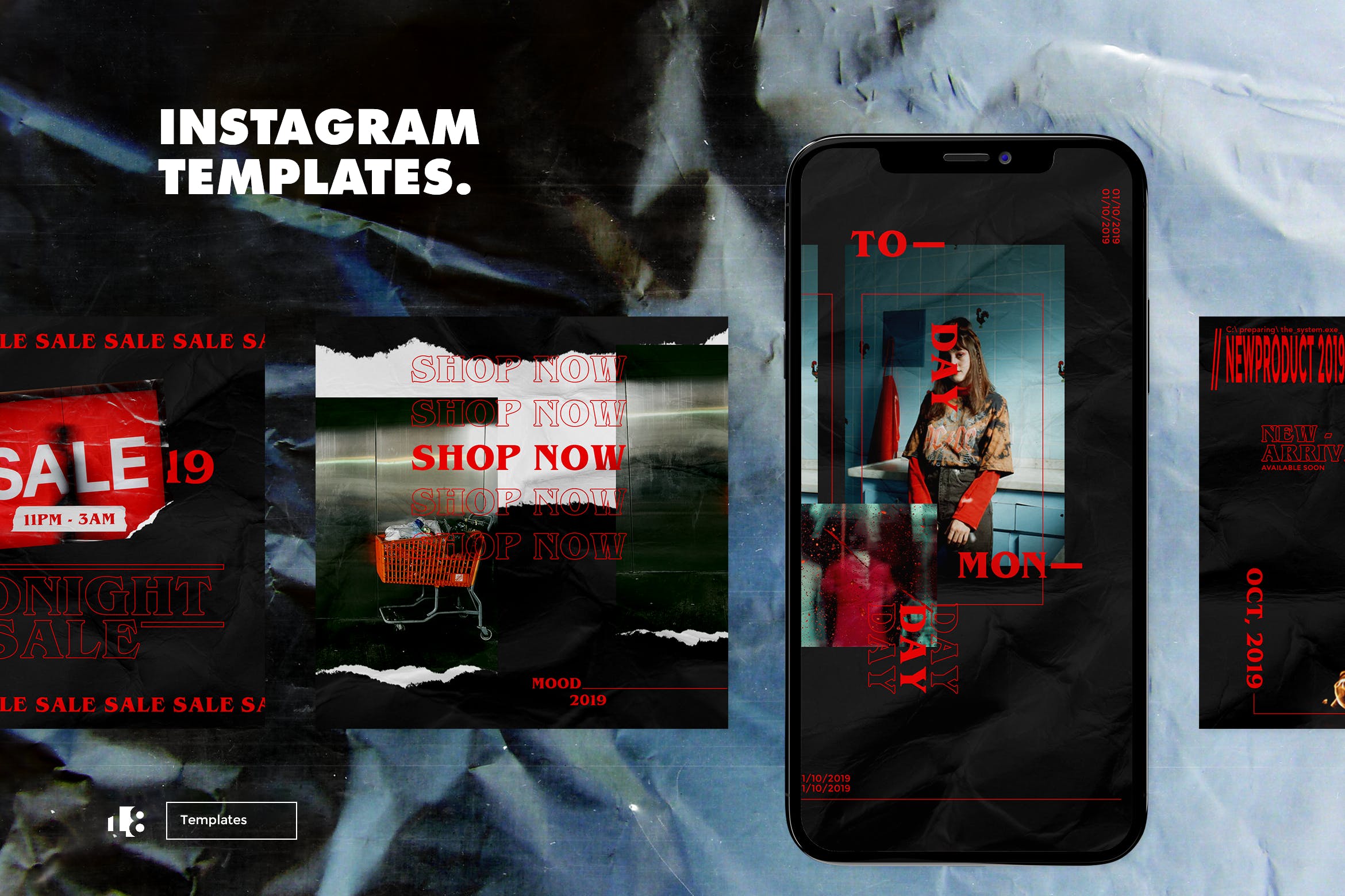 时装品牌商店大促销Instagram广告设计模板v4 Instagram Template vol.4设计素材模板