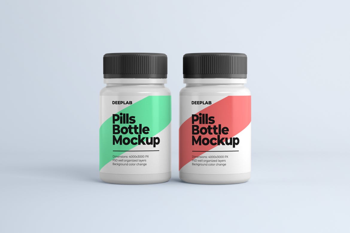 药丸瓶包装设计样机集 Medical Pill Bottle Mockup Set设计素材模板
