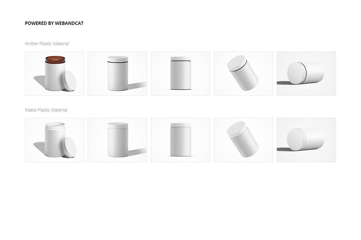 面霜化妆品罐包装设计样机模板集v3Amber / Plastic Jar Mockup Set 3设计素材模板