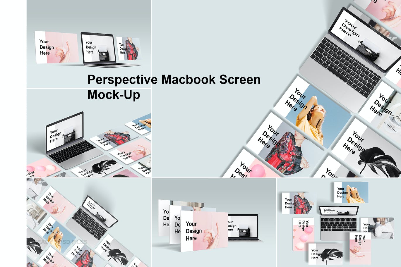 网站UI界面设计展示模板 Perspective Macbook Screen Mock-Up设计素材模板