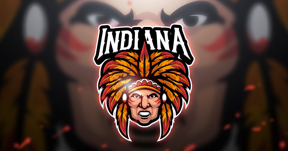 电子竞技Logo&队徽设计模板 Indian – Mascot & Esport Logo设计素材模板