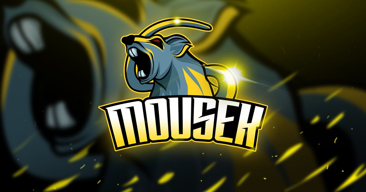 老鼠竞技Logo&队徽设计模板 Mousek – Mascot & Logo Esport设计素材模板