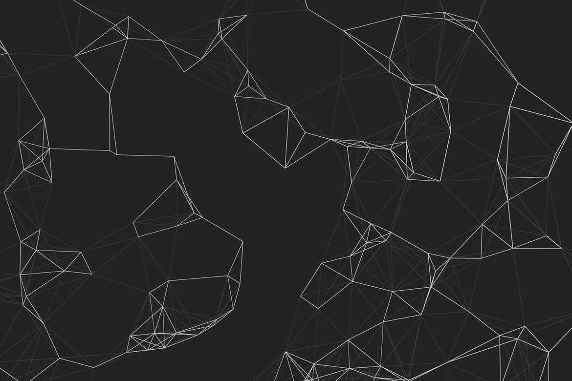 科技风格多边形网格背景图素材 Polygon Mesh Background Set设计素材模板
