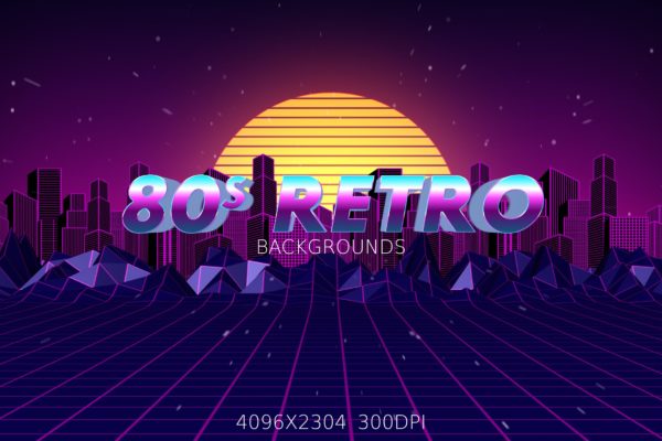 80年代背景图素材 80s Retro Backgrounds