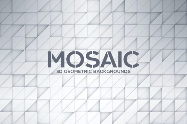 几何马赛克高清背景图素材 3D Geometric Mosaic Backgrounds