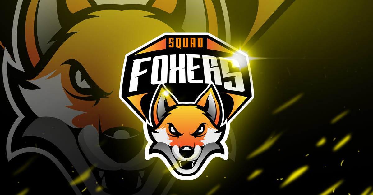 电子竞技狐狸Logo&队徽设计模板 Foxers – Mascot & Logo Esport设计素材模板