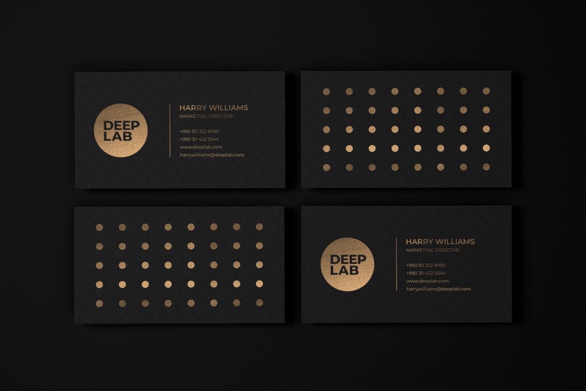 黑金豪华风格名片设计样机模板 Luxury Business Card Mockup设计素材模板