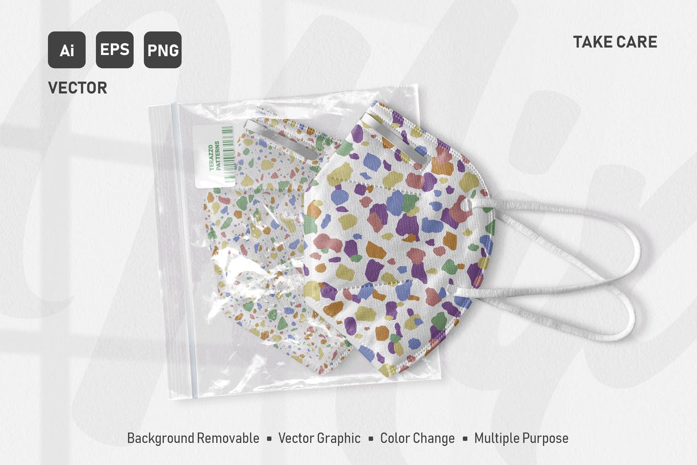 水磨石混合颜色无缝图案背景素材 Seamless Italian Terrazzo – Color Mix Pack设计素材模板