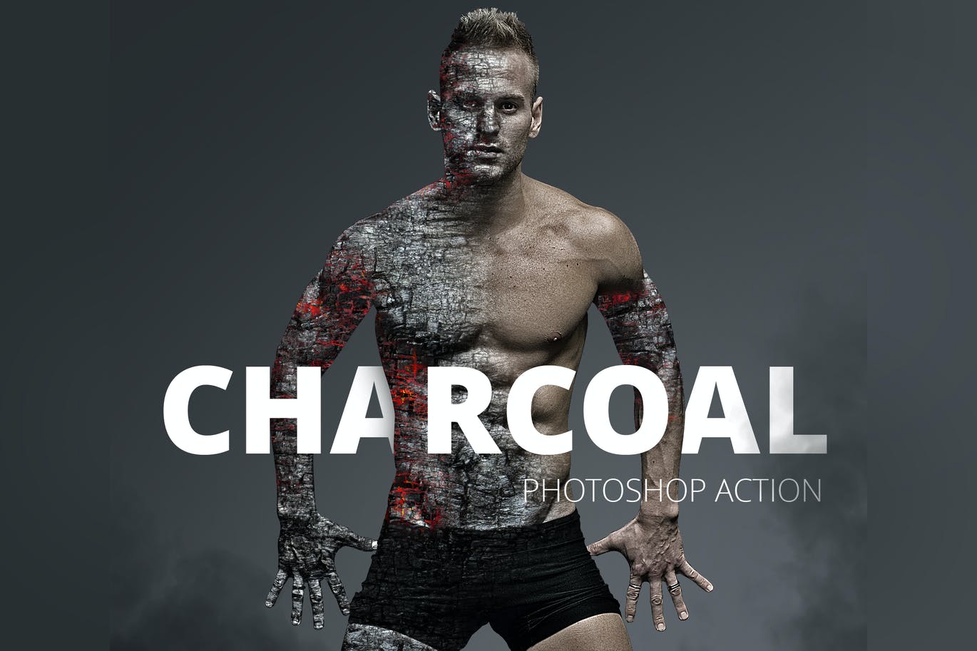 木炭燃烧的照片特效处理Photoshop动作 Charcoal Photoshop Action设计素材模板