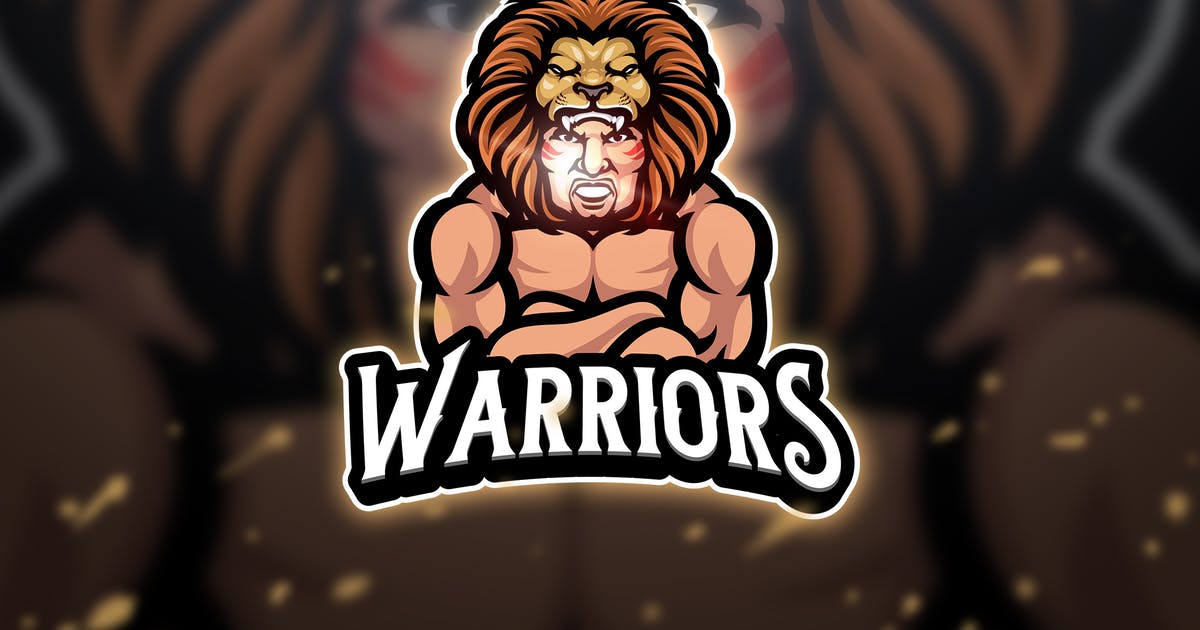 电子竞技强壮战士Logo&队徽设计模板 Warrior Brawny – Mascot & Esport Logo设计素材模板