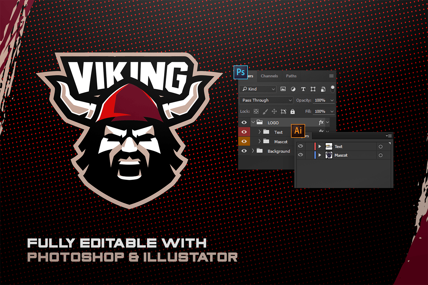 电子竞技海盗Logo模板 VIKING – E-Sports Logo Creator设计素材模板
