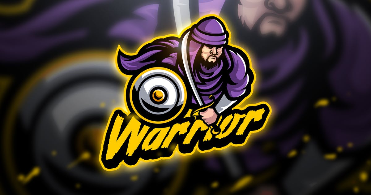电子竞技神圣战士Logo&队徽设计模板 Warrior Holy – Mascot & Esport Logo设计素材模板