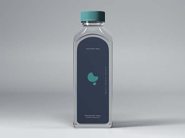 塑料瓶外观设计样机模板 Transparent Small Plastic Bottle Mockup