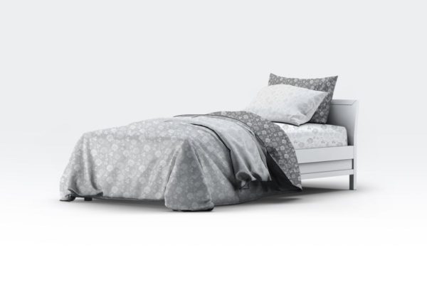 床上用品图案印花设计展示样机模板 Single Bedding Mock-Up