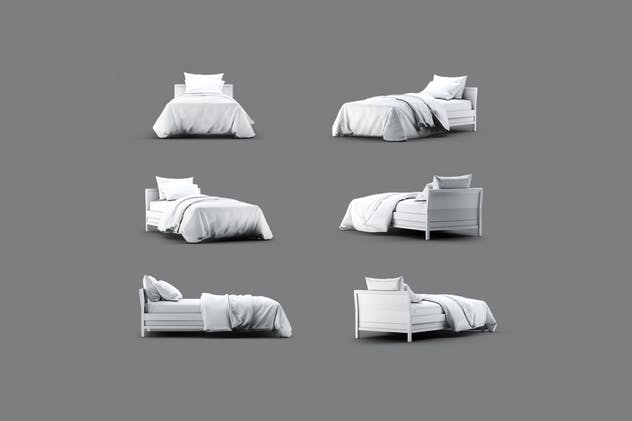床上用品图案印花设计展示样机模板 Single Bedding Mock-Up设计素材模板