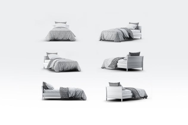 床上用品图案印花设计展示样机模板 Single Bedding Mock-Up设计素材模板