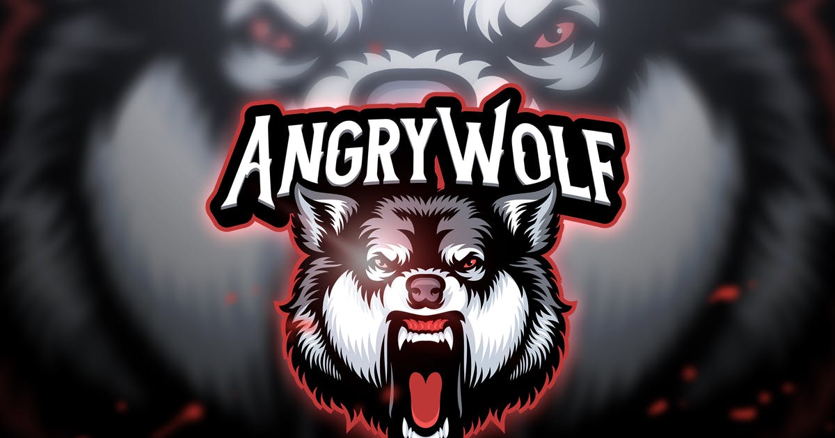 电子竞技愤怒狼Logo&队徽设计模板 Angry wolf – Mascot & Esport Logo设计素材模板
