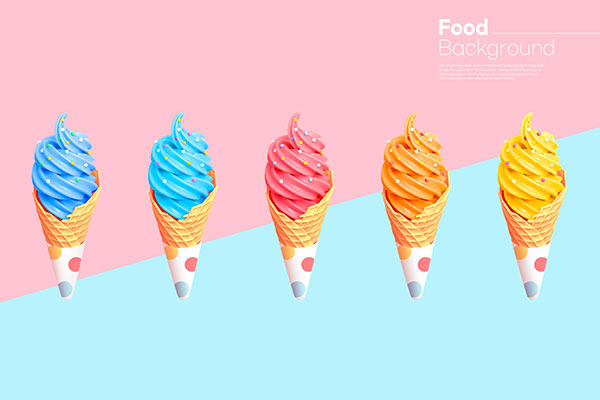 冰淇淋多彩甜食背景海报设计psd素材