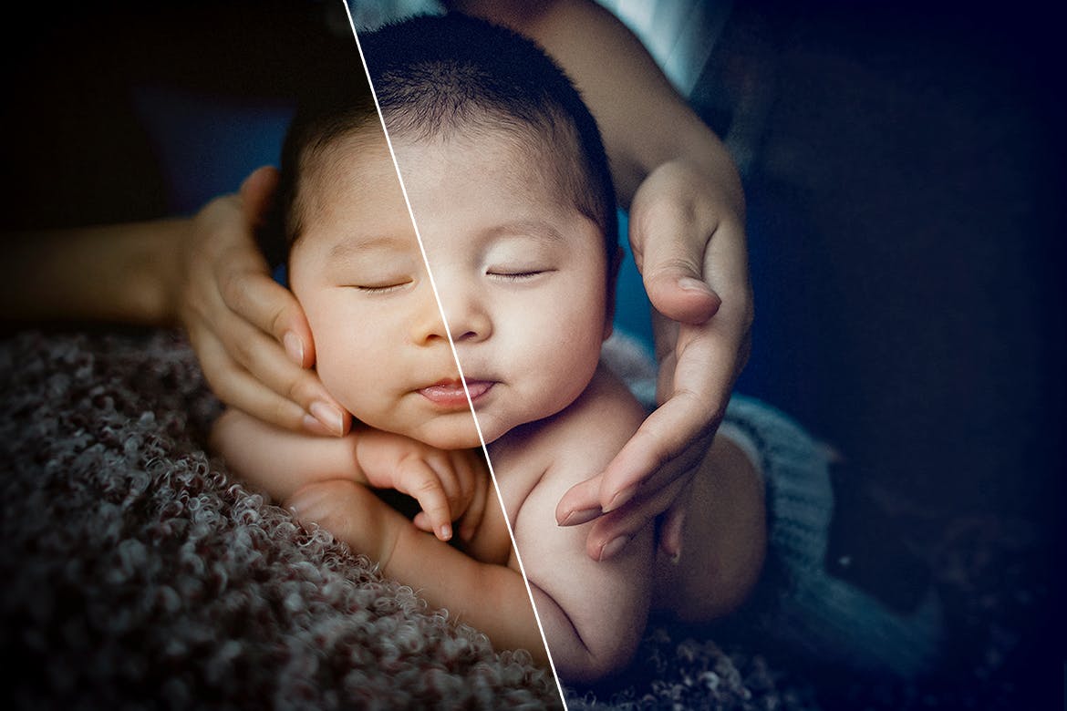 婴儿照片LR调色预设 50 Newborn Lightroom 设计素材模板