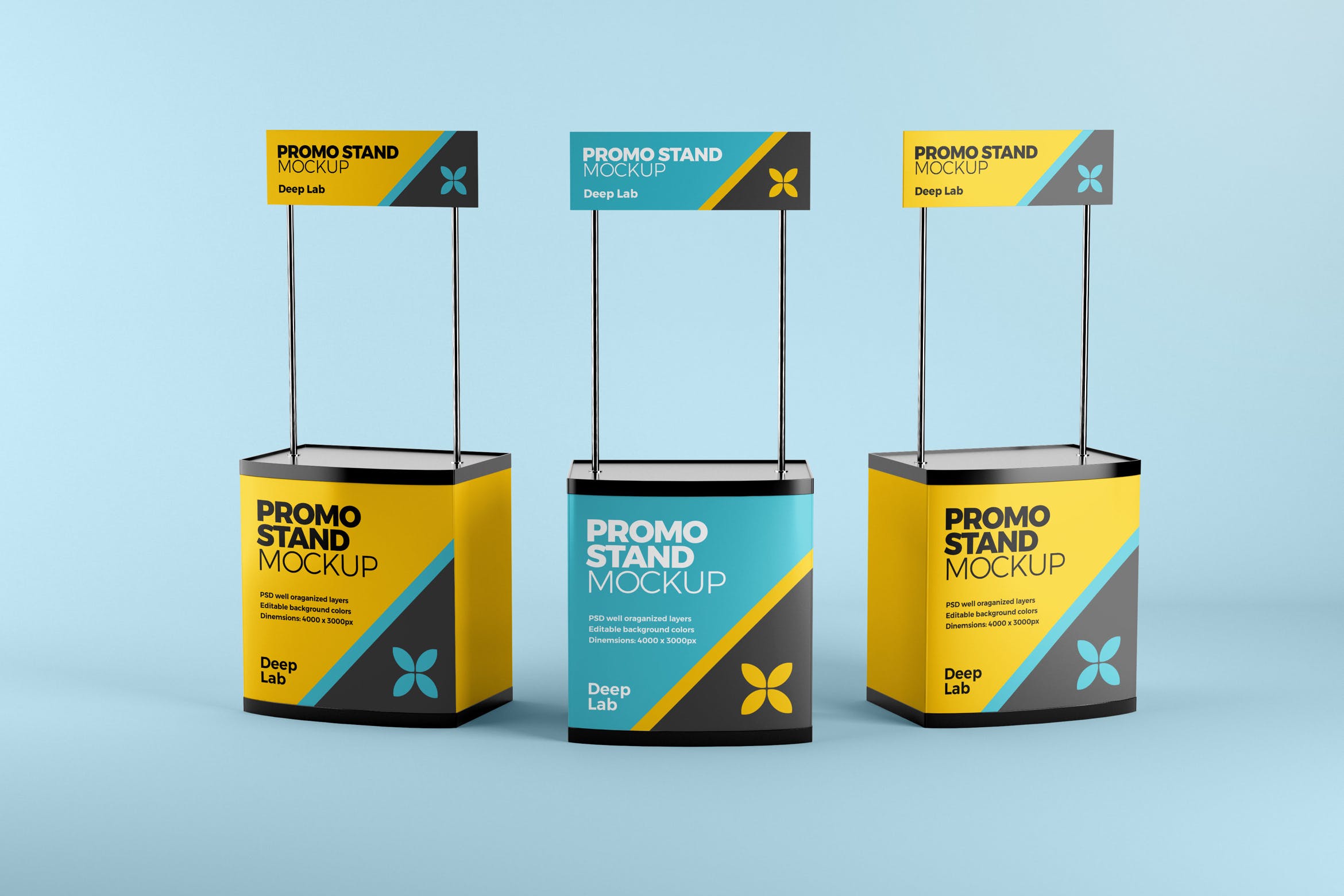促销台&促销桌广告设计效果图样机 Promo stand mockup设计素材模板