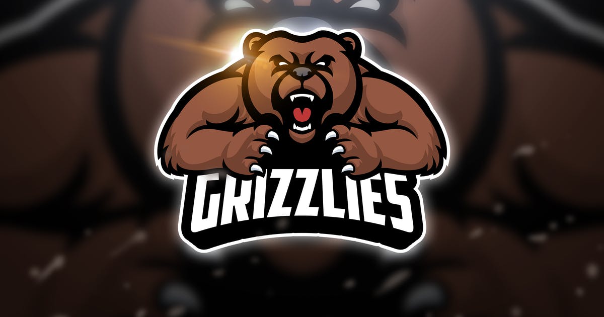 电子竞技大灰熊Logo&队徽设计模板 Grizzlies Big – Mascot & Esport Logo设计素材模板