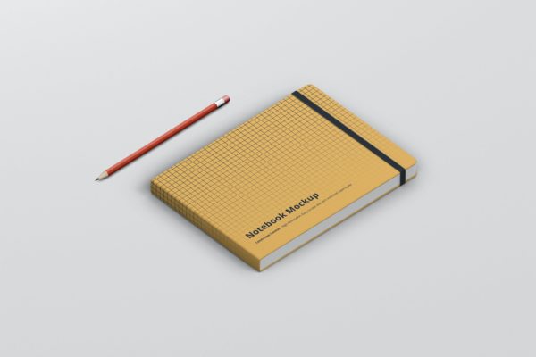 记事本&笔记本横向格式设计样机模板 Notebook Mockup Landscape Format