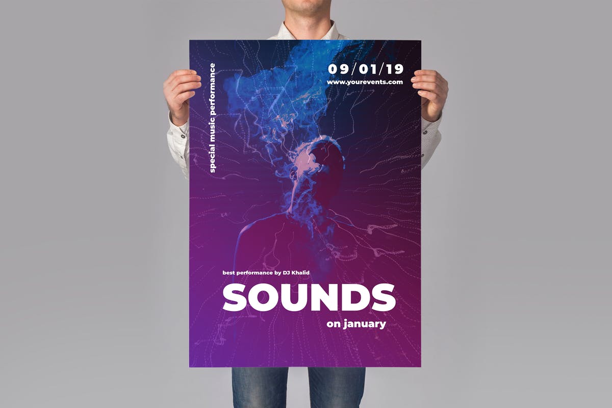 抽象风格音乐主题海报模板素材v3 Music Poster / Flyer Promotion设计素材模板