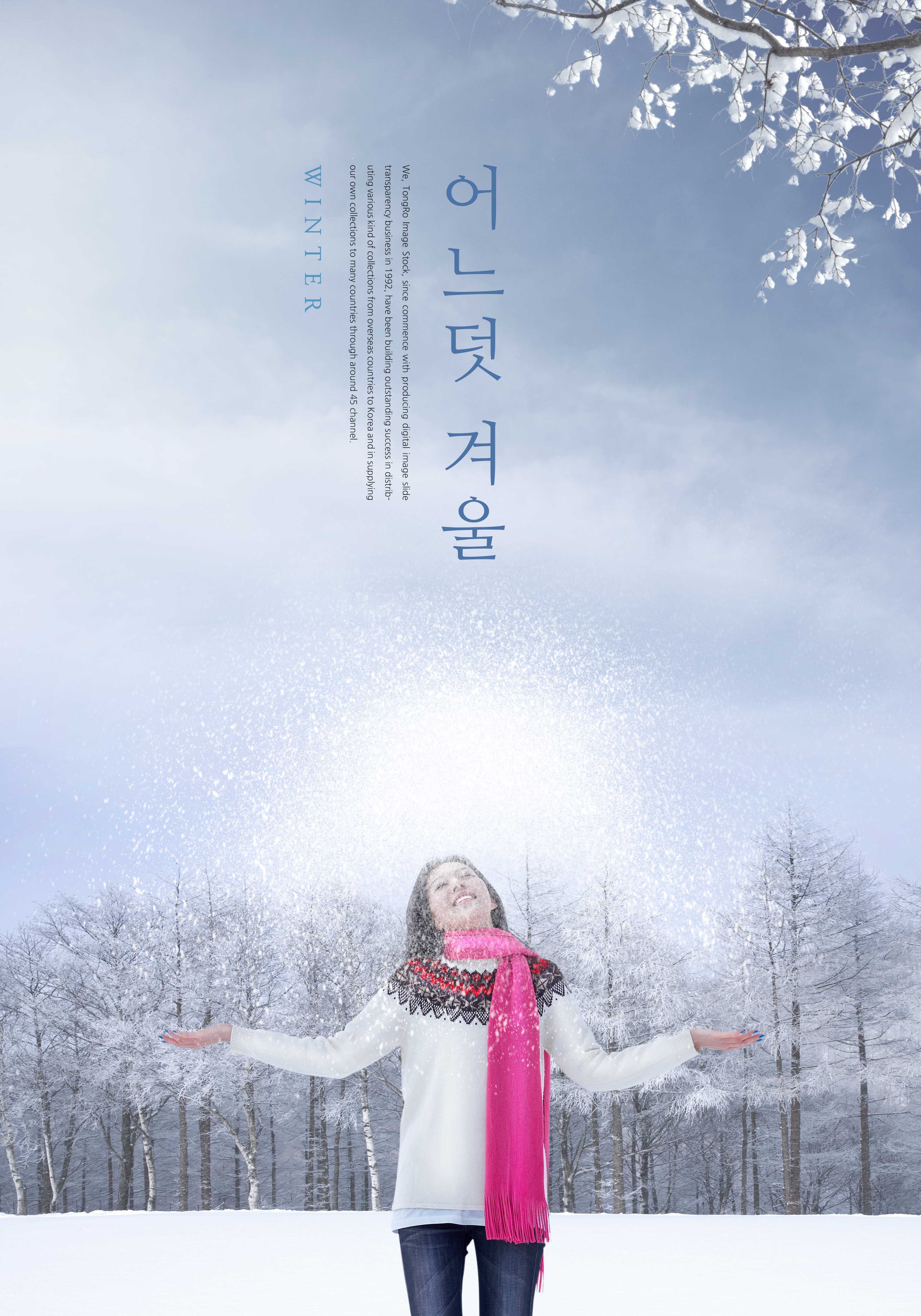 冬季白色雪景主题海报设计韩国素材[PSD]设计素材模板