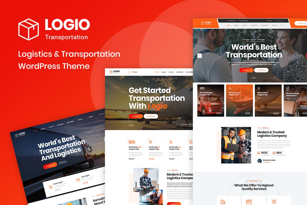 WordPress主题物流运输插件（建站模板） Logio – Logistics & Transport Elementor WordPress设计素材模板