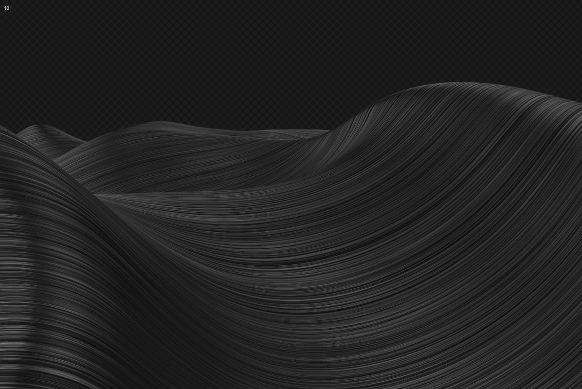 抽象3D金属黑波浪条纹高清背景图 Abstract 3D Wavy Striped Backgrounds – Black Color设计素材模板
