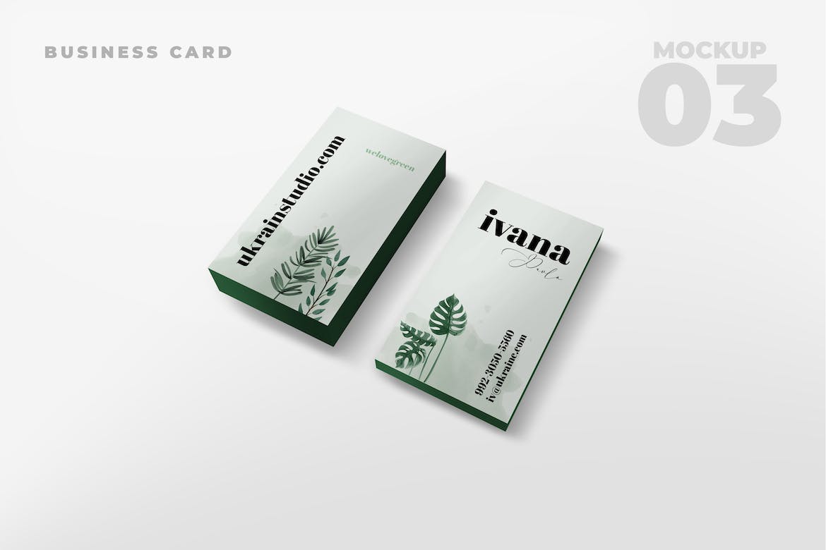 企业名片透视设计效果图样机模板v25 Business Card Mockup设计素材模板