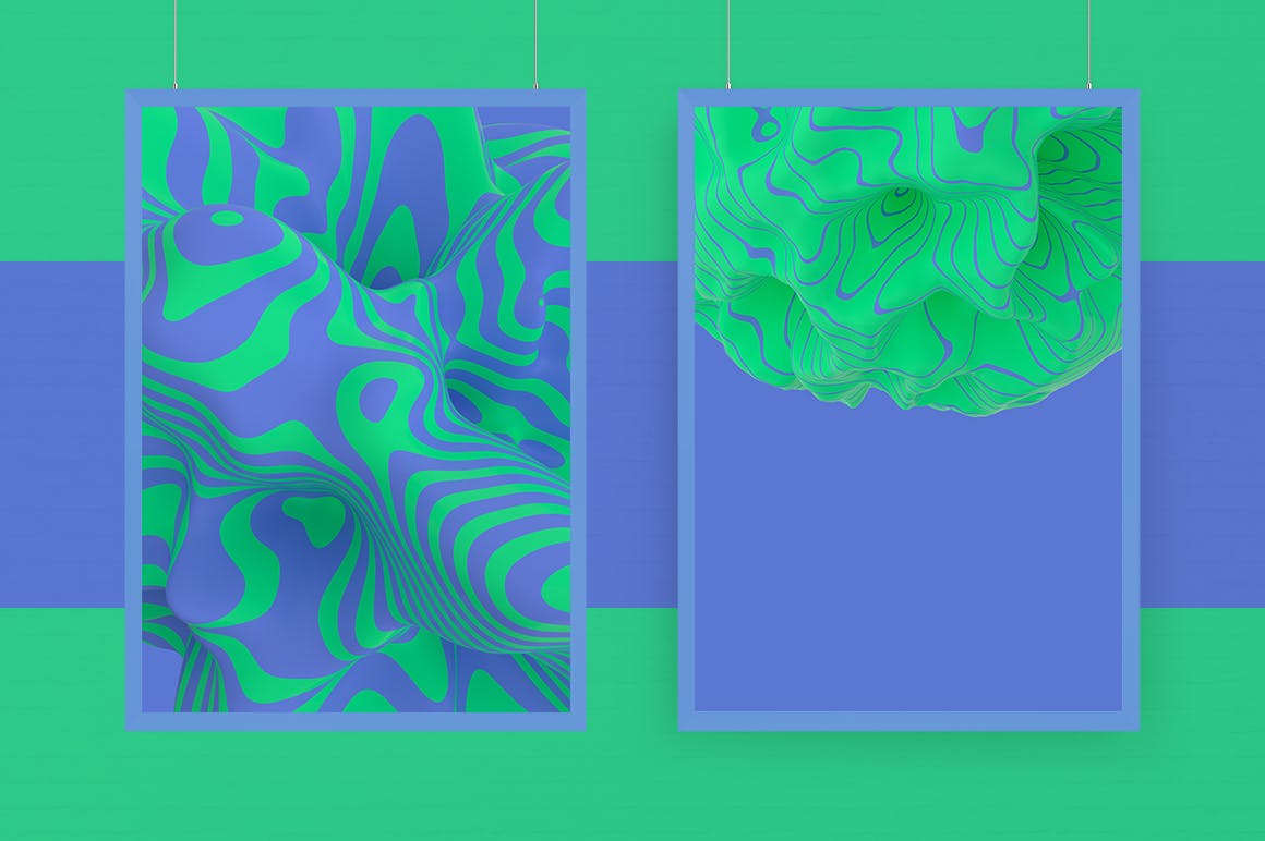 有机物质抽象3D绘制形状背景图素材v2 Abstract 3D Rendering of Organic Shapes设计素材模板