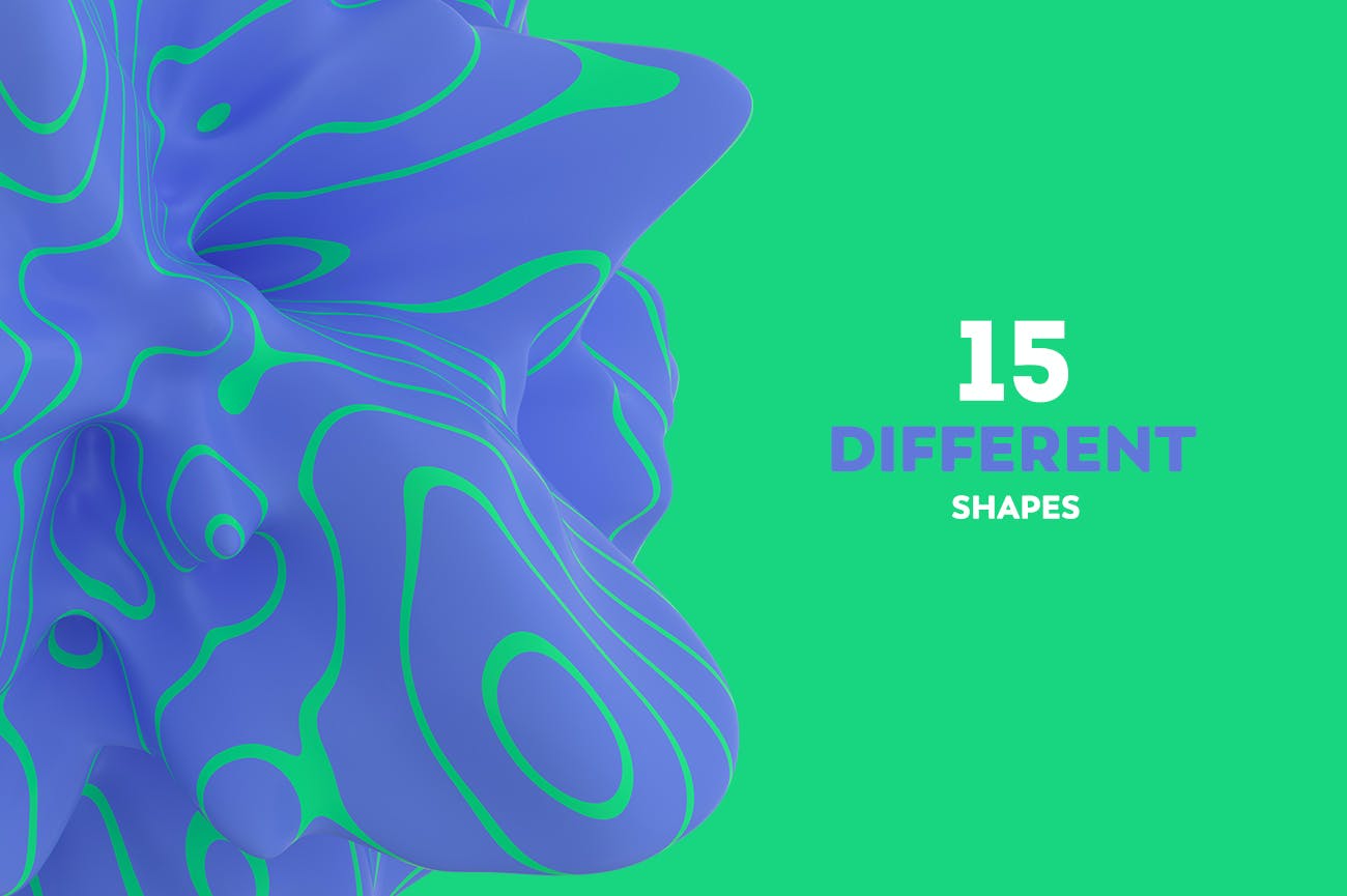 有机物质抽象3D绘制形状背景图素材v2 Abstract 3D Rendering of Organic Shapes设计素材模板