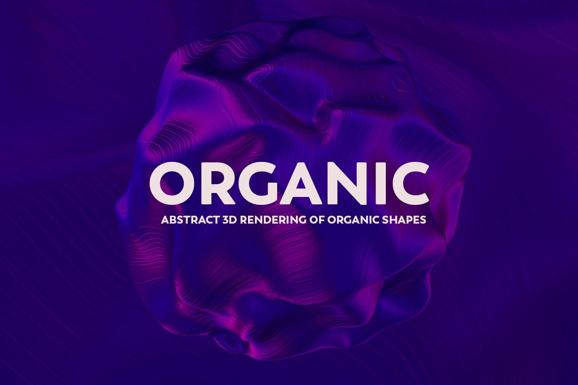 有机物质抽象3D绘制形状背景图素材v1 Abstract 3D Rendering of Organic Shapes设计素材模板