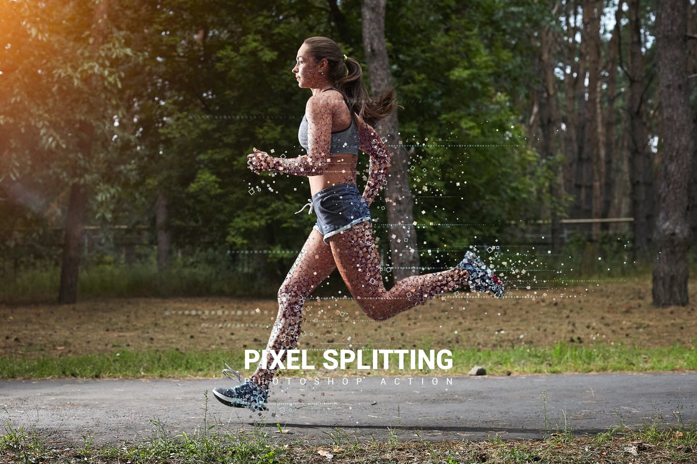 分割像素照片特效Photoshop动作 Pixel Splitting Photoshop Action设计素材模板