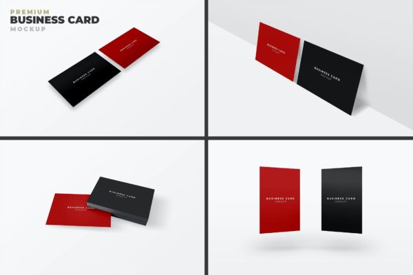 企业名片透视设计效果图样机模板v23 Business Card Mockup