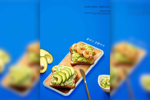 牛油果面包食品家庭快餐主题设计海报韩国素材