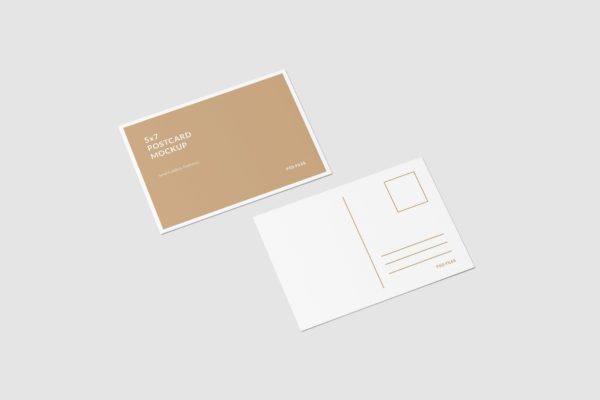 明信片效果图样机模板 5×7 Inches Postcard Mockup