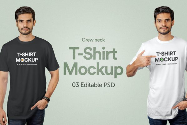 T恤图案展示设计样机模板v1 T-Shirt Mockup – Vol 01