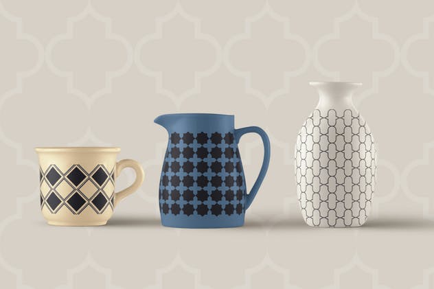 无缝矢量摩洛哥风格印花图案vol1 Moroccan Style seamless vector patterns vol1设计素材模板