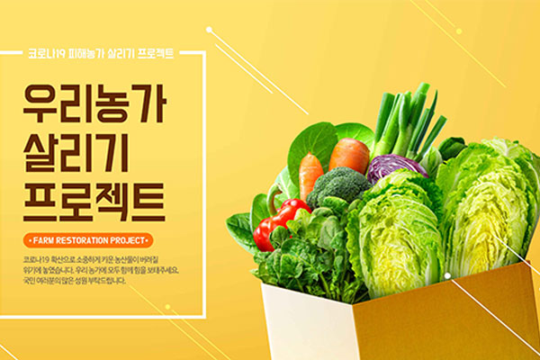 无公害绿色蔬菜农产品宣传海报模板[PSD]