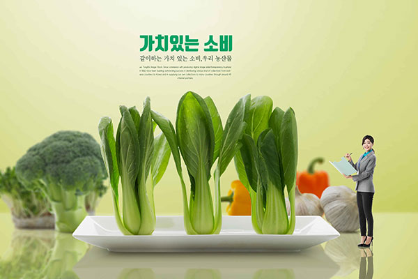 健康绿色蔬菜农产品海报设计psd素材