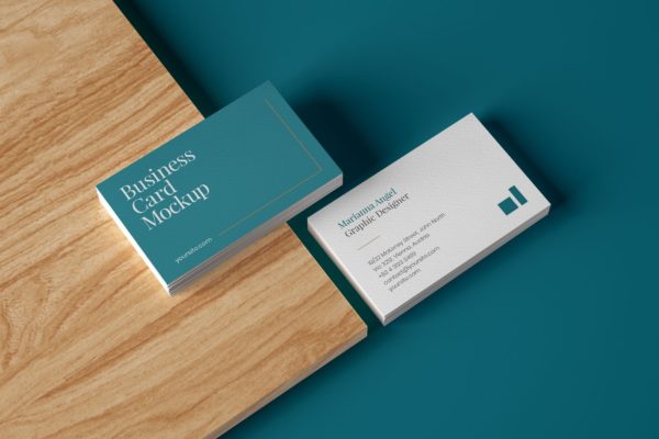 个人优雅名片设计图样机模板 Elegant Business Card Mockup
