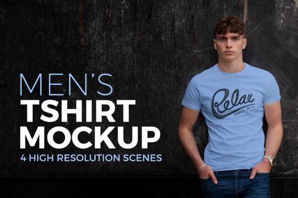 男士T恤服装图案印花设计样机素材 Men’s T-shirt Mockup