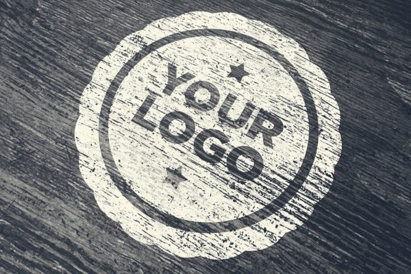 木纹复古品牌Logo展示样机模板004 Wood Logo Mockup 004