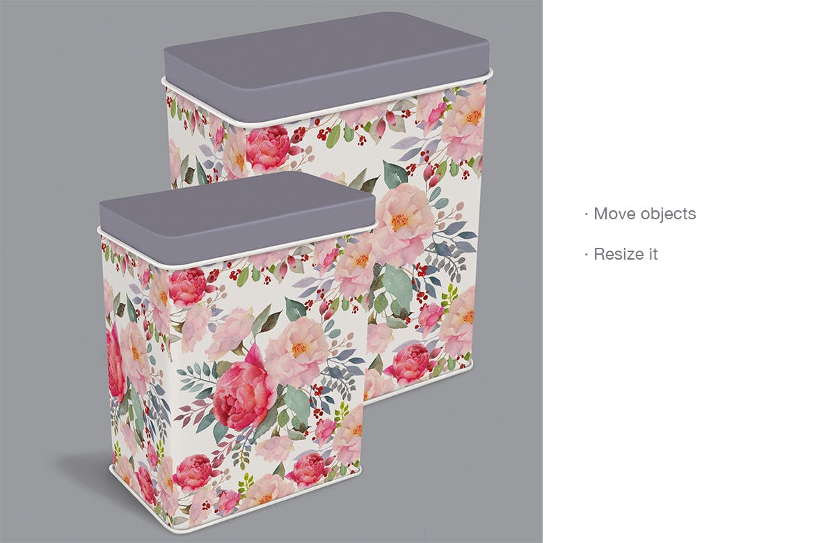 金属锡盒外观设计图案样机模板 Tin Box Mockup设计素材模板