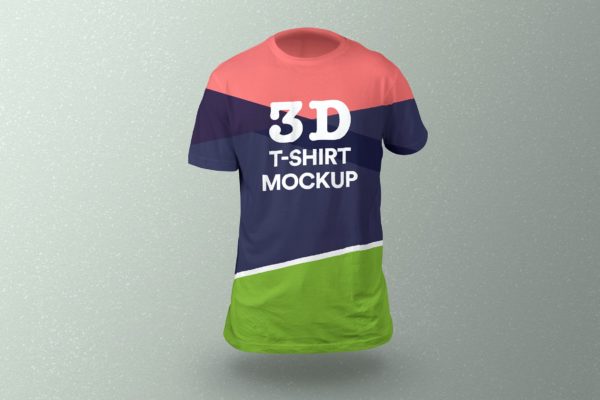 运动3D衫T恤设计样机模板 3D T-Shirt Mockup