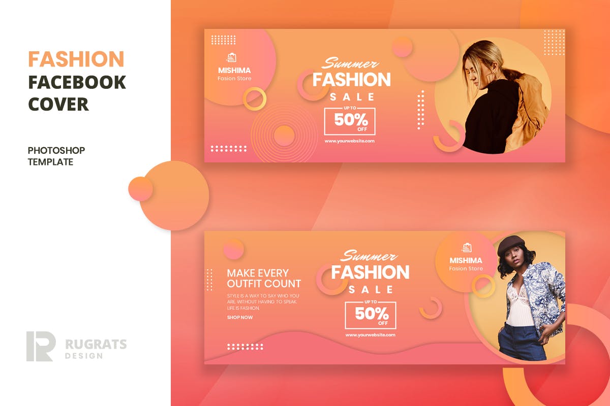 fashion r1 facebook cover template设计素材模板