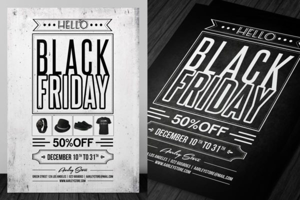 海淘购物节黑五促销宣传单设计模板 Black Friday Flyer